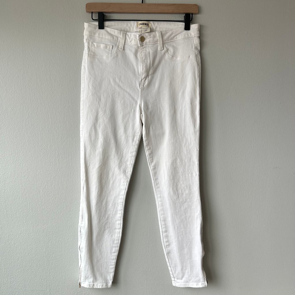 L’agence Andrea Skinny Jeans Women 29 High Rise White Denim